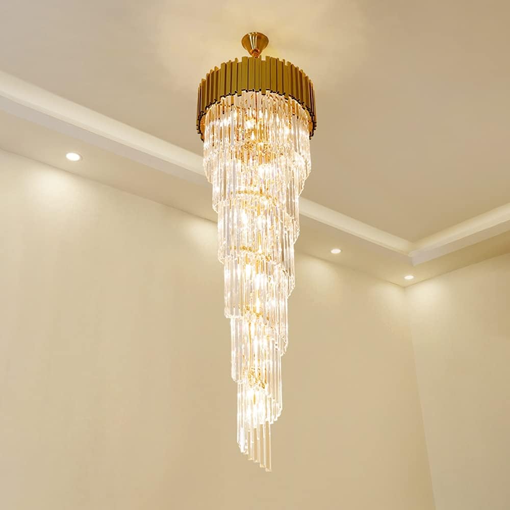 Long Crystal Chandelier