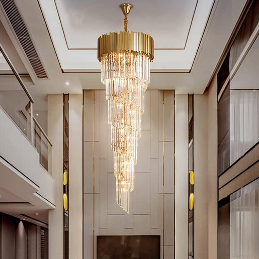 Long Crystal Chandelier