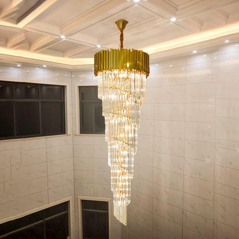 Long Crystal Chandelier