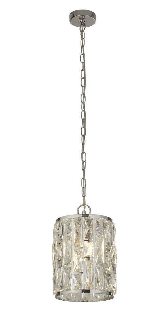 200mm Sliver 1-Light Round Crystal Traditional Pendant Fixture